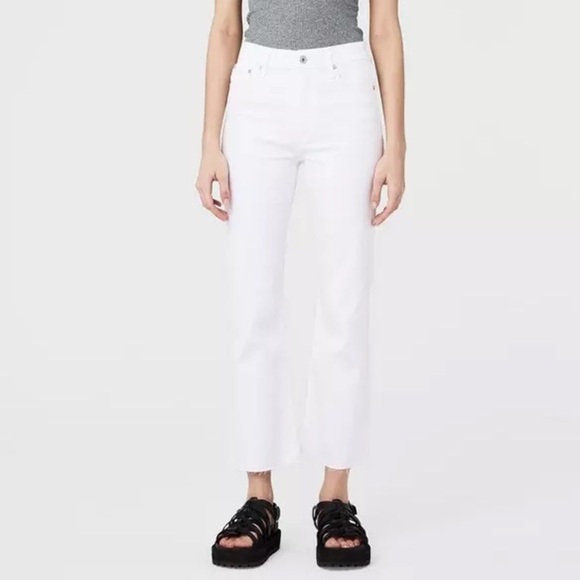 NWT Rag & Bone Nina High Rise Ankle Flare Jeans White Raw Hem Sz 31 - Picture 1 of 15